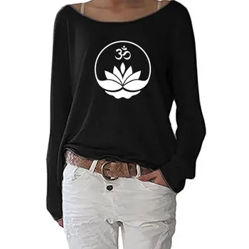 Buddha Buddhismus Om, Zen Meditace tisk T Košile Ženy Dlouhý Rukáv Vtipné Podzim Streetwear Tričko Ženy Ležérní Oblečení