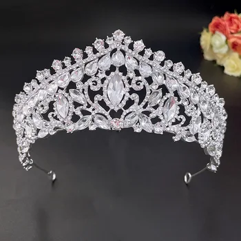 KMVEXO Luxusní Barokní Zářící Krystal Drahokamu Čelenky A Korunky Královny, Princezna Korunky Ženy svatební Svatební Vlasy Příslušenství