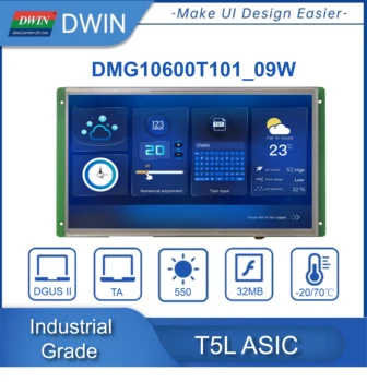 DWIN 10.1 Palců 1024*600 Arduino LCD Displeje Pro Mega 2560 ESP32 HMI UART RS232 RS485 PLC DMG10600T101_09W