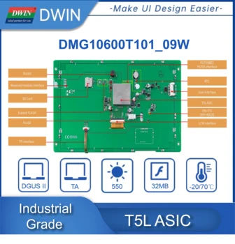 DWIN 10.1 Palců 1024*600 Arduino LCD Displeje Pro Mega 2560 ESP32 HMI UART RS232 RS485 PLC DMG10600T101_09W 1