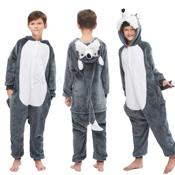 Zvíře, Vlk, Lev Licorne Dupačky Děti Kostým Kombinéza Kigurumi Pyžamo Jednorožec pro Děti Dítě Dívky Chlapci Pyžama oblečení na Spaní