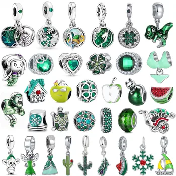 Nový Roztomilý Zelený Meloun Želva Dům Přívěsek Vhodný pro Pandora Náramek Náhrdelník Příslušenství Ženy DIY Výrobu Šperků