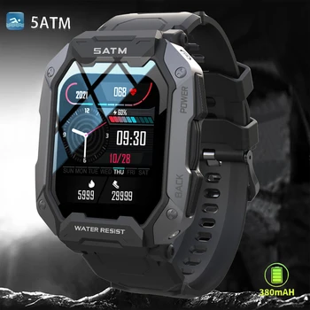 2022 NOVÉ Vojenské Smartwatch Muži Venkovní Chytré Hodinky Krevního Tlaku 5ATM Vodotěsný Bluetooth Náramky Pro Muže Pro Android ios