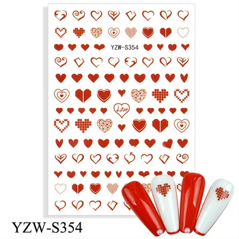 Nové Valentines Heart Flame Květina, Různé Vzory Posuvníky na Nehty Manikúra Nail Art Dekorace Vodní Obtisky Nálepka Tipy