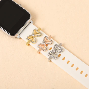Kroužek Dekorativní Přívěsky pro Apple Watchband Srdce, Luk-uzel Stud Kouzlo Šperky Nehty pro Iwatch Popruh Náramek Příslušenství Kouzlo 1