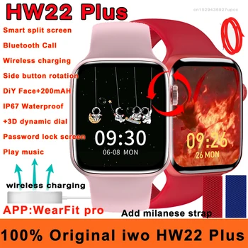 Původní iwo HW22 Plus Chytré Hodinky 44MM Série 6 Bezdrátová Nabíječka Volání Bluetooth Dynamické 3D IP67 Vodotěsné Smartwatch Heslo