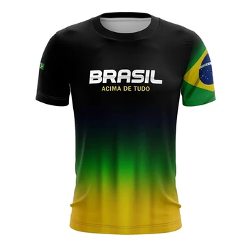 Nové Letní T-Shirt Brazílie Výběr Košile 3d Tisk Zemědělských Strojů, Národní Vlajka, Pánské nadměrné velikosti Krátký Rukáv Tričko Muž