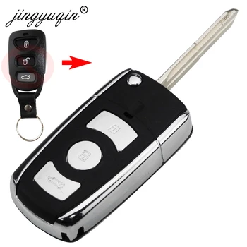 jinyuqin 3/4 Tlačítka Upravené Flip Vzdálené Klíče od Auta Shell Pouzdro pro Kia Hyundai Sonata Elantra, Genesis Santa Fe, Accent Coupe Tucson