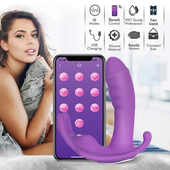10 Režimů Vibrace, Vibrátor Sex Hračka pro Ženy Masturbátor Klitoris Stimulovat Bluetooth APP Ovládání sexy hračky, Kalhotky pro Dospělé 18