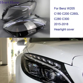 Světlomet Kryt Pro Benz W205 C180 C200 C260L C280 C300 Světlomet Čočky Transparentní Lampa Shell Stínidlo 2015-2018