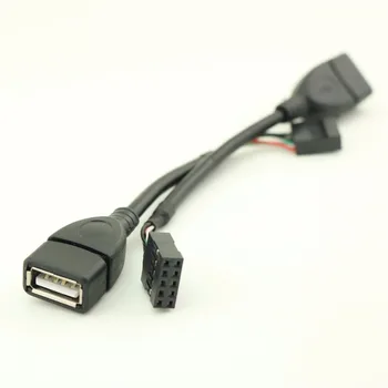 2ks 10cm USB 2.0 Typ Žena Dupont 9 Pin Female Header Data základní Desky Kabel Adaptéru