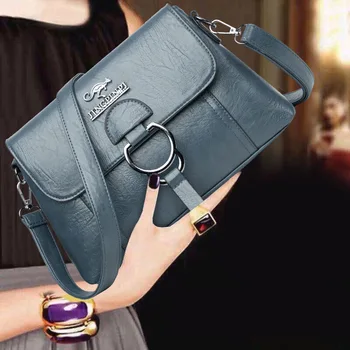 Ženy Pytel Nové Rameno Módní Jednoduché Klapka Crossbody Messenger Bag Kabelky Luxusní Kabelky Návrhář PU Kůže Kauzální Ruční Taška 3