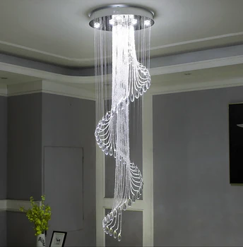 Crystal Osvětlení Místnosti Spirála K9 Crystal Schodiště Lustr Evropské Moderní Creative LED Lustr Lampa Hotel Villa Velké Světla