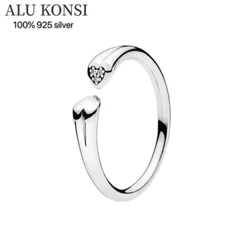 Hot Prodej Fit Původní Skutečné 100% 925 Sterling Silver pan prsten Pro Ženy nádhernými Květy Prolamované svatební pár ringsDIY Šperky 5