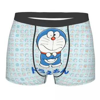Kreslený Doraemon Tvář Vzor Spodky Breathbale Kalhotky Člověk Spodní Prádlo Print Šortky Boxerky 0