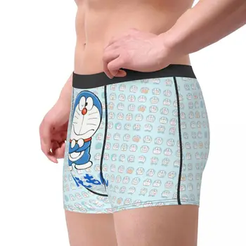 Kreslený Doraemon Tvář Vzor Spodky Breathbale Kalhotky Člověk Spodní Prádlo Print Šortky Boxerky 1