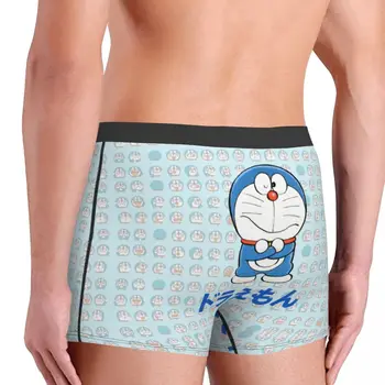 Kreslený Doraemon Tvář Vzor Spodky Breathbale Kalhotky Člověk Spodní Prádlo Print Šortky Boxerky 2