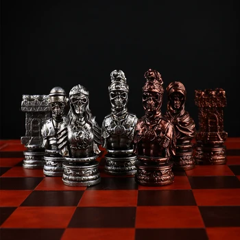 Šachovnice Šachy Čisté Barvy Pryskyřice Zlatý a Stříbrný Duch Horor Šachy, Deskové Hry, Hračky, Stolní Luxusní Rytíř Kolekce Dárkové Jít