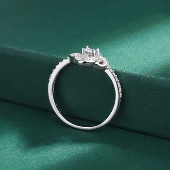 NOVÉ Módní Květina Výřez Full Diamond Pár Prsten Pro Ženy Klasické Geometrické Původní Sterling Silver Výročí Dárek Šperky 4