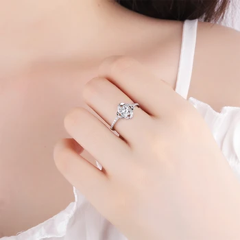 NOVÉ Módní Květina Výřez Full Diamond Pár Prsten Pro Ženy Klasické Geometrické Původní Sterling Silver Výročí Dárek Šperky 5