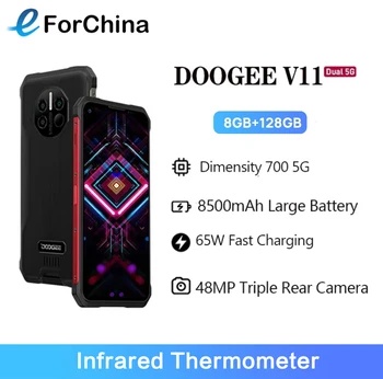 DOOGEE V11 Dual 5G Smartphone 128 gb ROM 8GB RAM Robustní Telefon Dimensity 700 Octa-Core 6.39