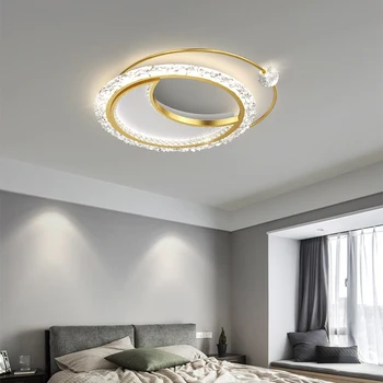 Moderní Minimalistický Akrylové Kulaté LED Stropní Svítidlo Domů Módní Atmosféru Zlaté Lustry Nordic Kreativní Ložnice Svítidla