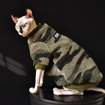 Podzim Zima Sametové Kotě Oblečení Devon Rex Zahustit Pet Oblečení Sfinga Bezsrstá Kočka Oblečení pro Kočky Sphynx Kočka Svetr