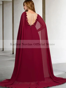 Dlouho Plus Velikost Vínové Matka Nevěsty Šaty Roku 2023 Elegantní Dámské Šaty na Párty 2022 Svatební Party Šaty 1