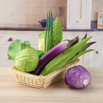 1ks Umělé Zeleniny Simulace Rostlinný Model Falešné Salát Lilek Fotografie Prop Děti Hrají Kuchyň Hračky