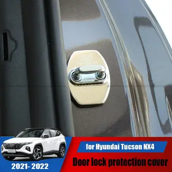 Nové auto door lock spony vodotěsné a rez-důkaz z nerezové oceli ochranný kryt pro Hyundai Tucson NX4 2021 2022