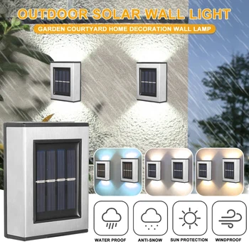 2ks Solární Nástěnné Světlo Venkovní LED Schodišťové Světlo Solární Plot Lampa IP65 Vodotěsný Solární Světlo Na Terasu, Balkon, Dvůr Zahrada Dekor