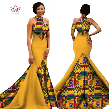 Mořská panna Africké Šaty Nové Příjezdu bez Rukávů Délka Podlahy Ženy Formální Příležitosti Šaty Africe Večerní Šaty pro Ženy WY1314