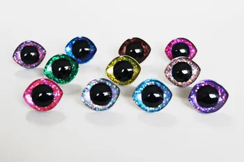 10pcs nový design 28x23mm 20x23mm Oválný tvar 3D Glitter jasné bezpečnosti hraček oči s zadní podložky--B11 2