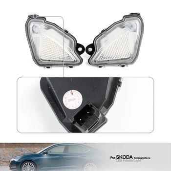 2xLED Pod Boční Zrcátko Louže Světla, osvětlení nástupního prostoru pro Škoda Octavia Superb Kodiaq Karoq 2017-2021 VW T-Roc 2020 #3T0945291A 1