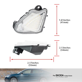 2xLED Pod Boční Zrcátko Louže Světla, osvětlení nástupního prostoru pro Škoda Octavia Superb Kodiaq Karoq 2017-2021 VW T-Roc 2020 #3T0945291A 2