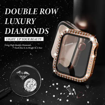 Diamond Pouzdro Pro Apple watch 8 45 mm 41 mm 44 mm 40 mm 42 mm 38 mm Příslušenství Bling Nárazníku Chránič Kryt iWatch série 7 3 4 5 6 se