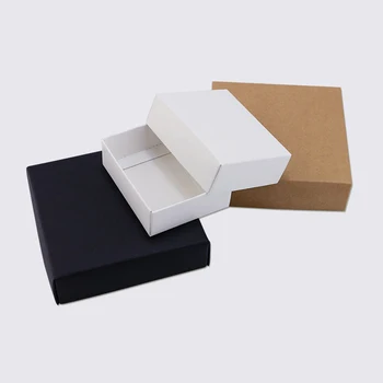 Kraft / Bílá /Černá Papírové Krabice Skládací Zásuvka Cukroví, Ponožky, spodní Prádlo Box Dárkové Balení nákupní taška Podpora Vlastní Logo 1