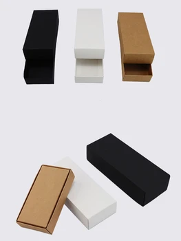 Kraft / Bílá /Černá Papírové Krabice Skládací Zásuvka Cukroví, Ponožky, spodní Prádlo Box Dárkové Balení nákupní taška Podpora Vlastní Logo 2