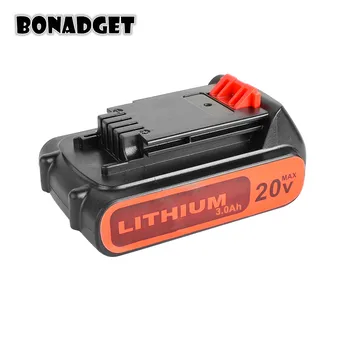 Bonadget 3.0 Ah 18V/20V 3000mAh Li-ion Dobíjecí Baterie elektrické Nářadí Náhradní Baterie pro BLACK & DECKER LB20 LBX20 LBXR20