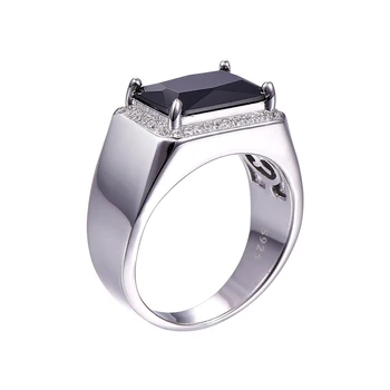 Luxusní 6.8 ct Černé Spinel Mužský Prsten Vintage Originální 925 stříbrný prsten muži Jemné Šperky S925 Velké velikosti Bijoux Šperky S Dárkový Box 2