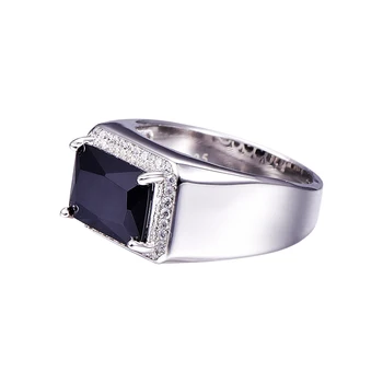 Luxusní 6.8 ct Černé Spinel Mužský Prsten Vintage Originální 925 stříbrný prsten muži Jemné Šperky S925 Velké velikosti Bijoux Šperky S Dárkový Box 3