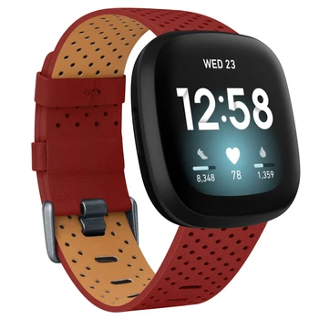 Luxusní Prodyšný Kožený Pásek pro Fitbit Versa 3 Smysl Band Náhradní Náramek Watchband pro Fitbit Smysl Popruh Smartwatch