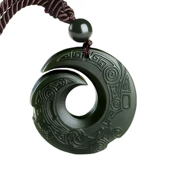 Přírodní Hetian Jade Přívěsek Náhrdelník Jadeite Šperky pro Muže, Dárky Buddhistické Štěstí, Vyřezávané Módní Kouzlo Ženy Amulet 5