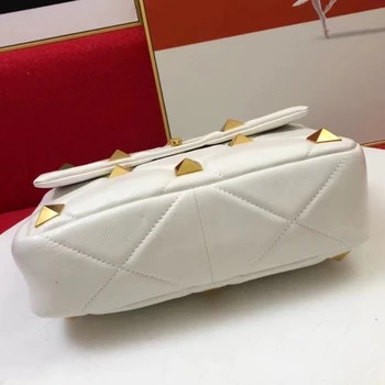 Nové Luxusní Značkové Kabelky Rhombus Příhradové Zlatý Řetěz Nýt Bag Módní Hostina Rameno Crossbody Tašky Kvalitní Ženy Bag 3