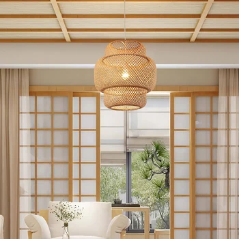 Moderní ochrana životního prostředí bambus art ručně tkané bambusové umění Japonský styl lustr restaurace bamboo lucerna lustr 2
