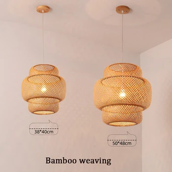 Moderní ochrana životního prostředí bambus art ručně tkané bambusové umění Japonský styl lustr restaurace bamboo lucerna lustr 3