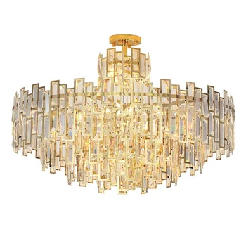 LED Postmoderní Golden Silver Crystal Designový Lustr, Osvětlení, Lesk Zavěšení Svítidla - Pro Foyer