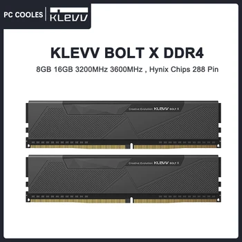 KLEVV ŠROUB X DDR4 8GB/16GB 3200MHz 3600MHz Herní Paměti s SK Hynix Čipy 288 Pin DIMM Přetaktování RAM 1.35 V Memoria