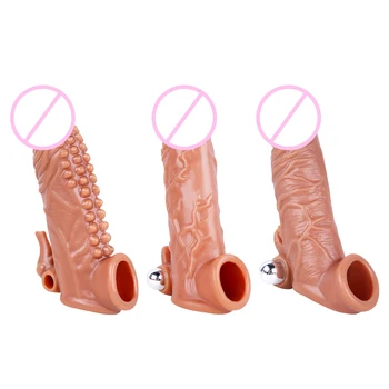 Silikonové Penis Kondom Rukáv pro Zvětšení Penisu, pro Muže, Sex Hračky pro Páry, Penis Rukáv Povlečení Tryska Kondomy S Úponky