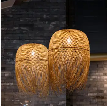 Japonský Bambus Přívěsek Světla Led Pověsit Lampy pro Domácí Svítidla Design Loft Přívěsek Visí Lesk Zavěšení Svítidel